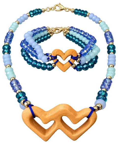 Blue heart jewelry set from real catalog