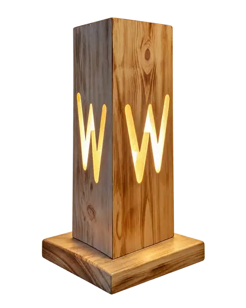 Handmade wooden lamp
